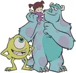 Disney Pixar Monsters University Mike Randall Boggs Sulley Fraternity Rivals Designs - Filled Embroidery Design - 4056