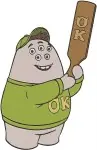 Disney Pixar Monsters University Don Carlton Oozma Kappa Fraternity Poses Baseball Bat Bundle - Filled Embroidery Design - 4061