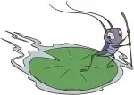Disney Mulan Cri Kee Lucky Cricket Playing Drum On Lily Pad Character Poses - Filled Embroidery Design - 4086
