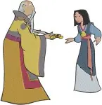 Disney Mulan Emperor Of China And Fa Mulan Royal Interaction Heroine Meeting Set - Filled Embroidery Design - 4093