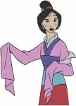 Disney Mulan Fa Mulan Warrior Training Poses Sword Practice On Bridge Heroine - Filled Embroidery Design - 4101