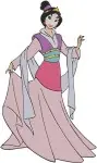 Disney Mulan Fa Mulan Elegant Dresses With Butterfly Matchmaker Outfit Princess - Filled Embroidery Design - 4103