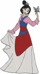 Disney Mulan Fa Mulan Elegant Dresses With Butterfly Matchmaker Outfit Princess - Filled Embroidery Design - 4104