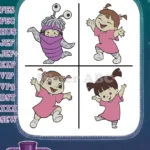 Monsters Inc - Boo Mary Gibbs Human Child - Cute And Playful Poses - Pixar Character Collection - Filled Embroidery Design - Instant Download