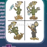 Disney Pixar Monsters University Pnk Sorority Python Nu Kappa Members Group Designs - Filled Embroidery Design - Instant Download