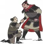 Mulan And Li Shang Romantic Interactions Shang With Ping And Group Poses - Filled Embroidery Design - 4181