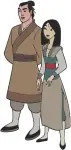 Mulan And Li Shang Various Close Up And Full Body Romantic Interaction Poses - Filled Embroidery Design - 4187