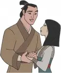Mulan And Li Shang Various Close Up And Full Body Romantic Interaction Poses - Filled Embroidery Design - 4188
