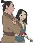 Mulan And Li Shang More Interactions Mulan As Geisha With Shang Couple Scenes - Filled Embroidery Design - 4190