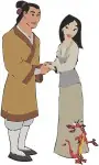 Mulan And Li Shang More Interactions Mulan As Geisha With Shang Couple Scenes - Filled Embroidery Design - 4192