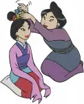 Mulan Family Scenes Fa Zhou Fa Li Grandmother Fa Bathing And Matchmaking - Filled Embroidery Design - 4195