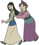 Mulan Family Scenes Fa Zhou Fa Li Grandmother Fa Bathing And Matchmaking - Filled Embroidery Design - 4196