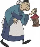 Mulan Characters Chi Fu Advisor Grandmother Fa With Cri Kee And Fa Zhou - Filled Embroidery Design - 4208