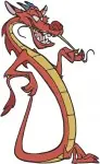 Mulan Mushu Dragon Celebrating Surprised Pointing And Other Expressive Poses - Filled Embroidery Design - 4225
