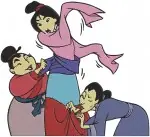 Mulan Bathing Grandmother Fa Parents Fa Zhou Fa Li Khan Horse Little Brother Dog - Filled Embroidery Design - 4234