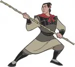 Mulan Disney Movie - Captain Li Shang On Horse Khan - Warrior Leader Poses - Chinese Hero - Filled Embroidery Design - 4248