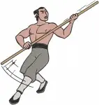 Mulan Disney Movie - Li Shang Training - Chien Po The Large Warrior Monk - Chinese Soldiers - Filled Embroidery Design - 4251