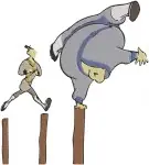 Mulan Disney Movie - Yao Ling Chien Po Training On Poles - Comical Warriors Practice - Filled Embroidery Design - 4260