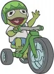 Muppet Babies Classic - Gonzo The Daredevil And Kermit The Frog Leader - Tricycle Fun - Friends - Filled Embroidery Design - 4273