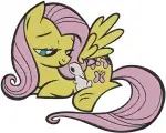 My Little Pony G1 G3 - Applejack - Fluttershy Yellow Pegasus - Rarity Purple Pony And Friends - Birthday Py - Filled Embroidery Design - 4291