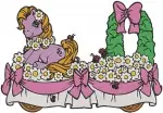 My Little Pony G1 G3 - Applejack - Fluttershy Yellow Pegasus - Rarity Purple Pony And Friends - Birthday Py - Filled Embroidery Design - 4292