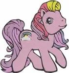 My Little Pony G1 G3 - Pink Purple And Yellow Ponies - Classic Cute Pony Poses - Nostalgic Coon - Filled Embroidery Design - 4297
