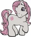 My Little Pony G1 G3 - Pink Purple And Yellow Ponies - Classic Cute Pony Poses - Nostalgic Coon - Filled Embroidery Design - 4299
