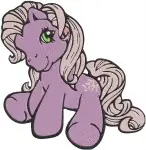 My Little Pony G1 G3 - Pink Purple And Yellow Ponies - Classic Cute Pony Poses - Nostalgic Coon - Filled Embroidery Design - 4300