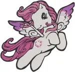 My Little Pony G1 G3 - Green Pink And Purple Pegasus Ponies - Winged Magical Friends Collection - Filled Embroidery Design - 4304