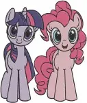 My Little Pony Friendship Is Magic - Pinkie Pie - Twilight Sparkle - Rainbow Dash - Mane Six Friends - Filled Embroidery Design - 4311