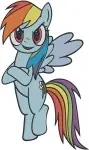 My Little Pony Friendship Is Magic - Pinkie Pie - Twilight Sparkle - Rainbow Dash - Mane Six Friends - Filled Embroidery Design - 4312