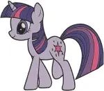 My Little Pony Friendship Is Magic - Twilight Sparkle Unicorn And Alicorn Forms - Spike The Dragon - Filled Embroidery Design - 4319