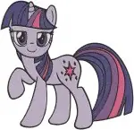 My Little Pony Friendship Is Magic - Twilight Sparkle Unicorn And Alicorn Forms - Spike The Dragon - Filled Embroidery Design - 4320