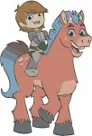Spirit Riding Free - Lucky Prescott And Spirit - Pru Granger And Chica Linda - Male Rider Character - Adventure - Filled Embroidery Design - 4323