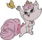 Disney Princess Palace Pets Beauty Pink Cat Aurora Berry Snail Sleeping Beauty Designs - Filled Embroidery Design - 4410