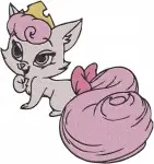 Disney Princess Palace Pets Beauty Pink Cat Aurora Berry Snail Sleeping Beauty Designs - Filled Embroidery Design - 4411