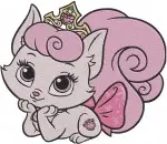 Disney Princess Palace Pets Beauty Pink Cat Aurora Berry Snail Sleeping Beauty Designs - Filled Embroidery Design - 4412
