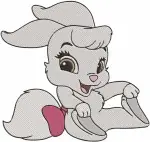 Disney Princess Palace Pets Berry Bunny White Rabbit Various Poses Cute Fluffy Bundle - Filled Embroidery Design - 4418