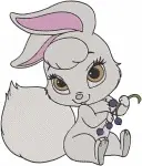 Disney Princess Palace Pets Berry Bunny White Rabbit Various Poses Cute Fluffy Bundle - Filled Embroidery Design - 4419