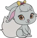 Disney Princess Palace Pets Berry Bunny White Rabbit Various Poses Cute Fluffy Bundle - Filled Embroidery Design - 4421