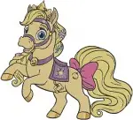 Disney Princess Palace Pets Blondie Pony Rapunzel Tangled Golden Horse Friend Collection - Filled Embroidery Design - 4428