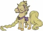 Disney Princess Palace Pets Blondie Pony Rapunzel Tangled Golden Horse Friend Collection - Filled Embroidery Design - 4429