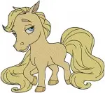 Disney Princess Palace Pets Blondie Pony Rapunzel Various Poses Golden Mane - Filled Embroidery Design - 4430