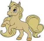 Disney Princess Palace Pets Blondie Pony Rapunzel Various Poses Golden Mane - Filled Embroidery Design - 4432