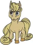 Disney Princess Palace Pets Blondie Pony Rapunzel Various Poses Golden Mane - Filled Embroidery Design - 4433