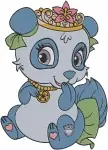 Disney Princess Palace Pets Blossom Panda Mulan Pet Sweetie Pony Pink - Filled Embroidery Design - 4435