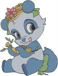 Disney Princess Palace Pets Blossom Panda Mulan Pet Sweetie Pony Pink - Filled Embroidery Design - 4437