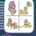 Disney Princess Palace Pets Blondie Pony Rapunzel Tangled Golden Horse Friend Collection - Filled Embroidery Design - Instant Download