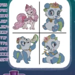 Disney Princess Palace Pets Blossom Panda Mulan Pet Sweetie Pony Pink - Filled Embroidery Design - Instant Download