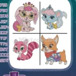 Disney Princess Palace Pets Petite Pony Belle Windflower Raccoon Pocahontas Designs - Filled Embroidery Design - Instant Download